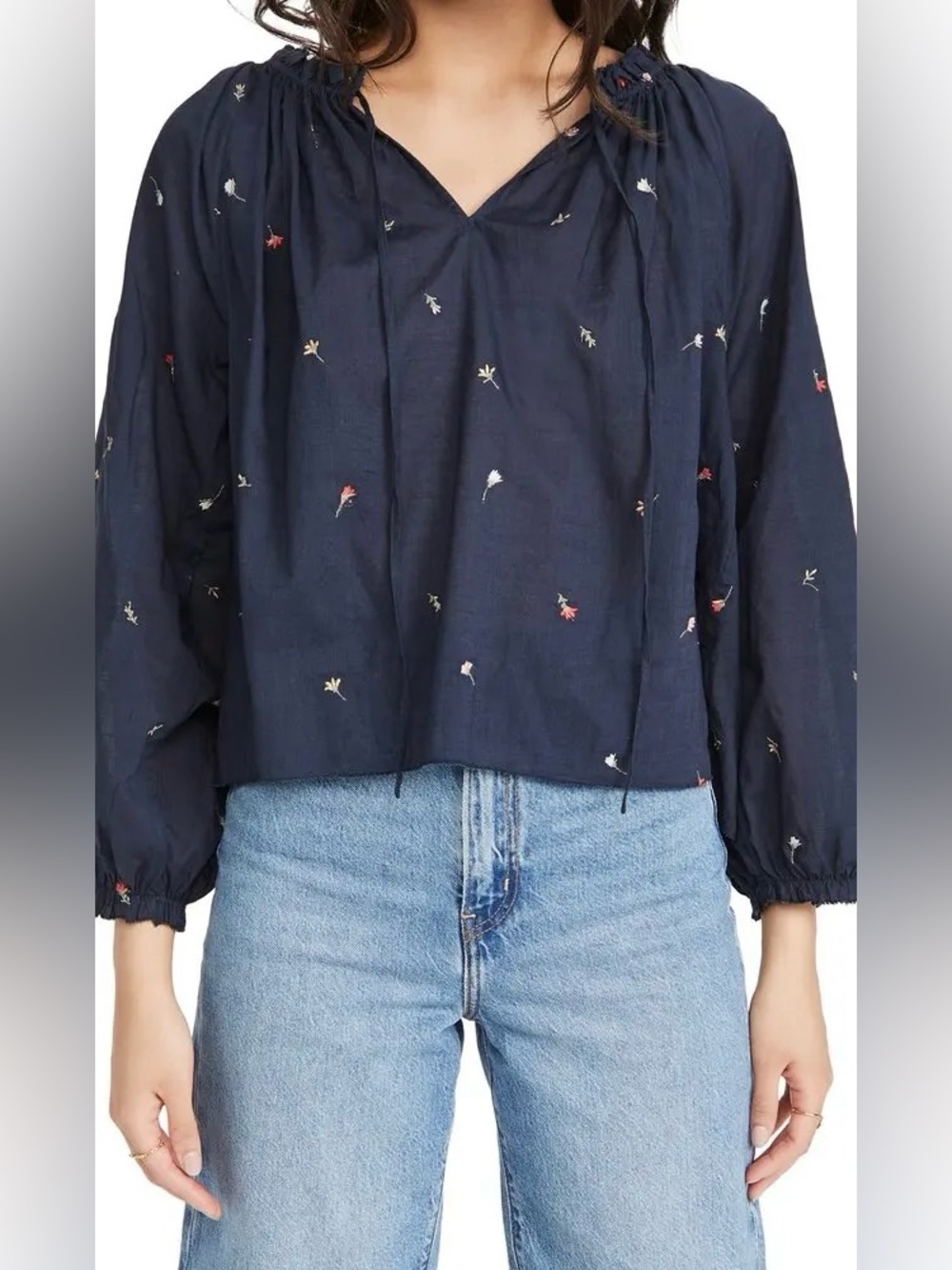 The GREAT Posey Embroidered Peasant Top